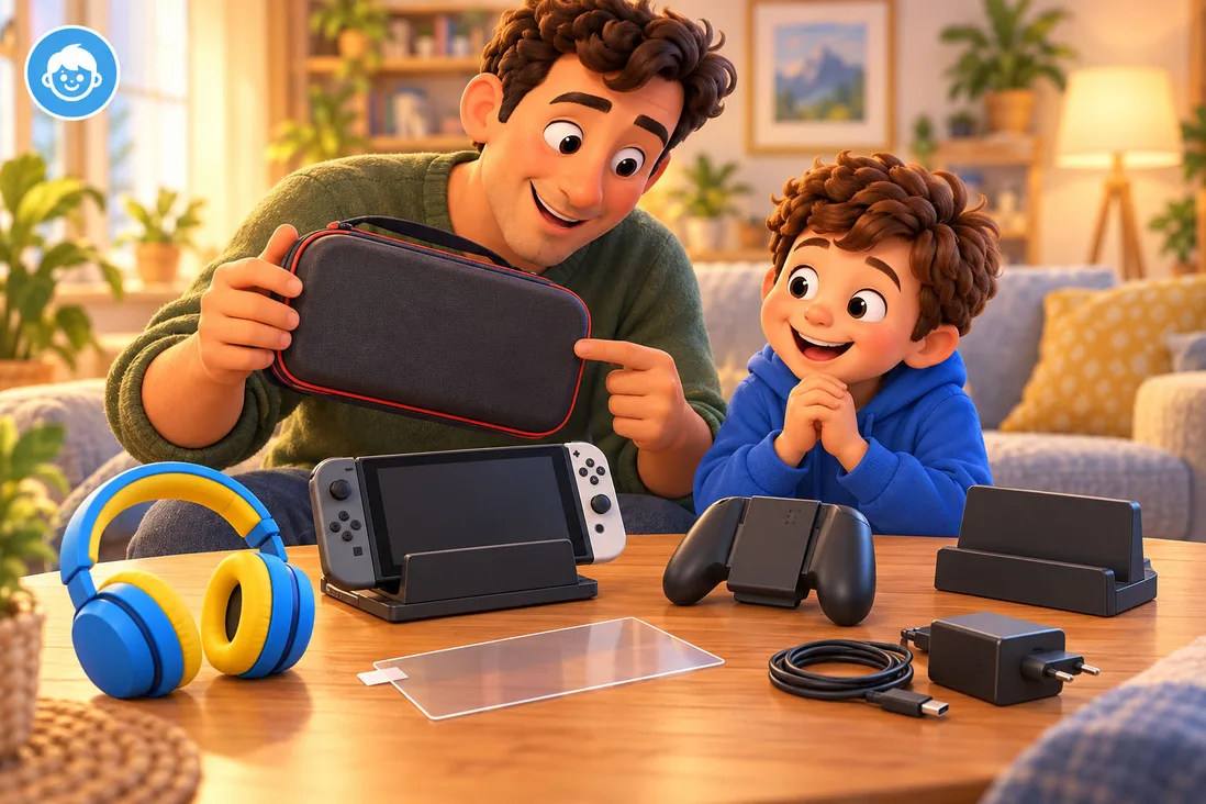 Illustration de Quels accessoires sont vraiment utiles pour la Switch d'un enfant ?