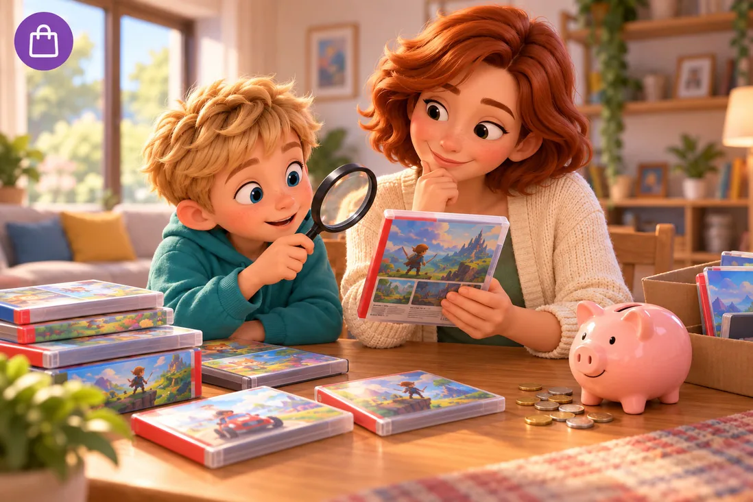 Illustration de Jeux Switch d'occasion : est-ce une bonne solution pour les enfants ?