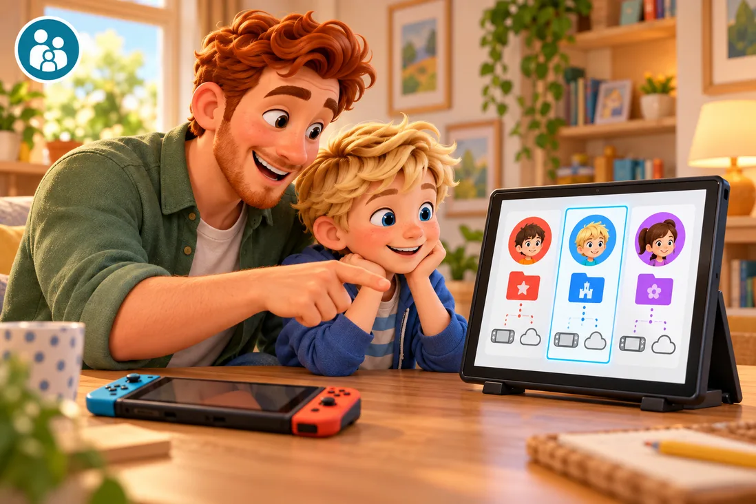 Illustration de Comment gérer les sauvegardes de plusieurs enfants sur une même Switch ?