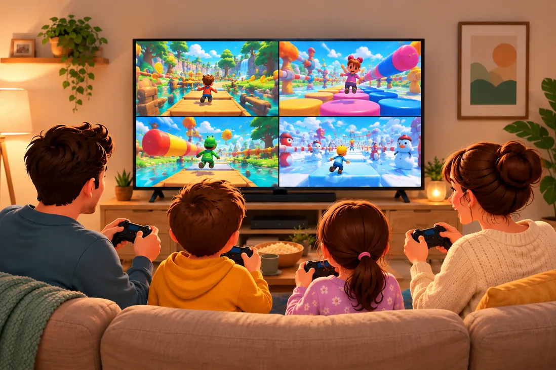 Illustration de Les meilleurs jeux Switch pour des parties courtes en famille