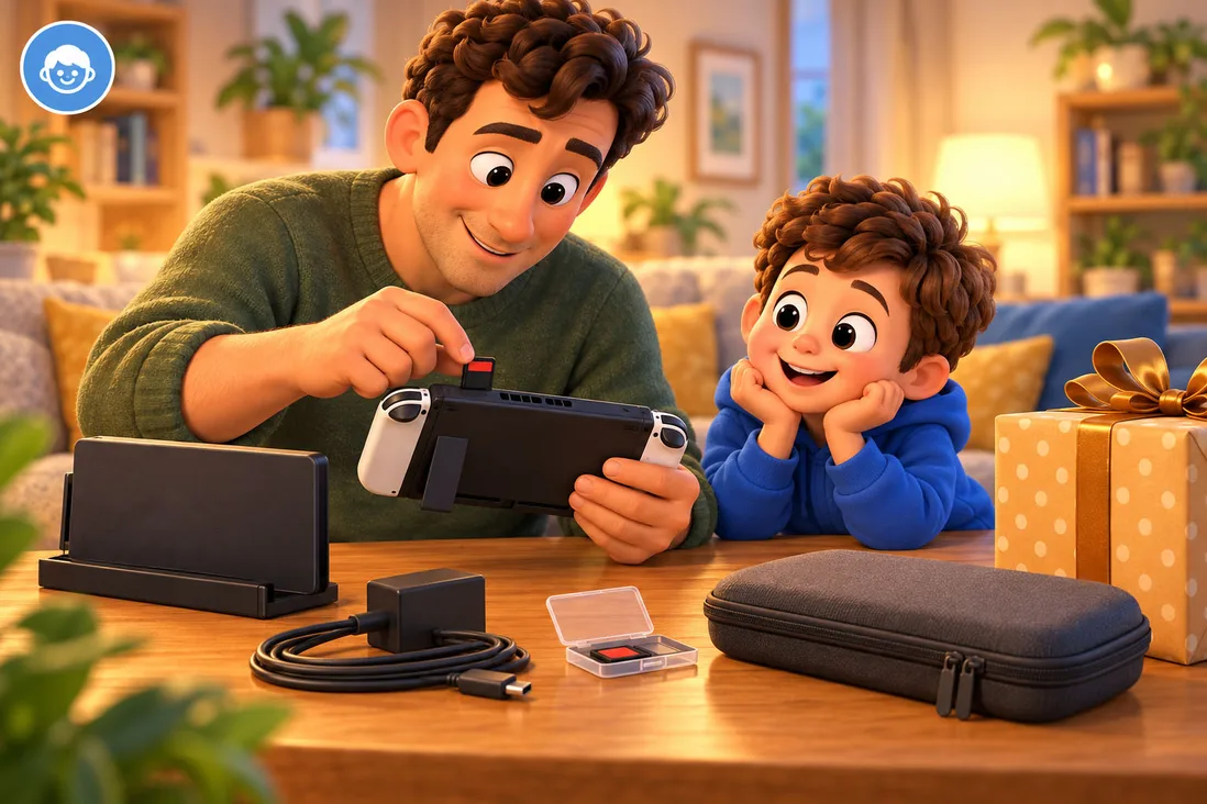 Illustration de Comment préparer une Nintendo Switch avant de l'offrir à un enfant ?