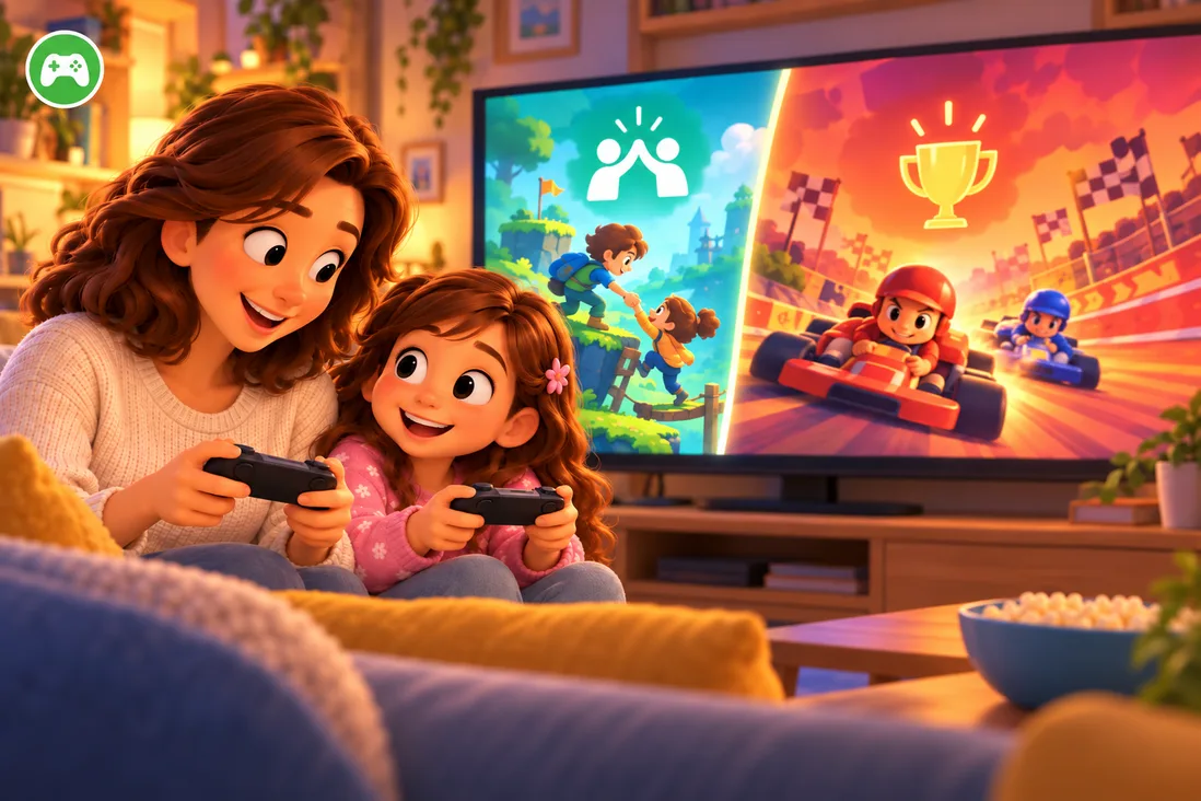 Illustration de Jeu coopératif ou compétitif : que choisir pour jouer avec des enfants ?